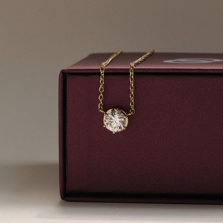 Button Back Diamond Pendant