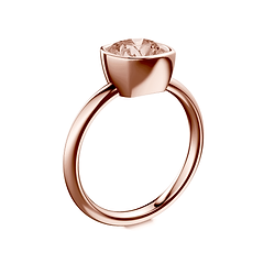 Cushion Cut Bezel Pink Diamond Ring