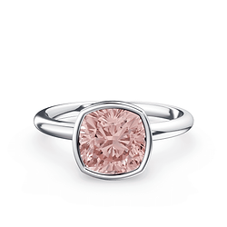 Cushion Cut Bezel Pink Diamond Ring