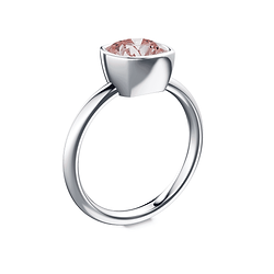 Cushion Cut Bezel Pink Diamond Ring