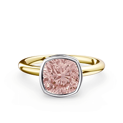 Cushion Cut Bezel Pink Diamond Ring