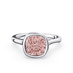 Cushion Cut Cathedral Bezel Pink Diamond Ring