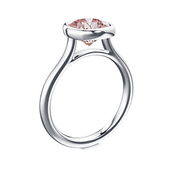 Cushion Cut Cathedral Bezel Pink Diamond Ring