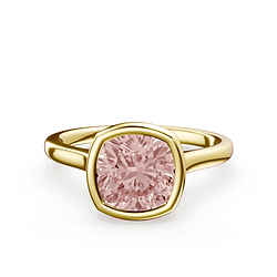 Cushion Cut Cathedral Bezel Pink Diamond Ring