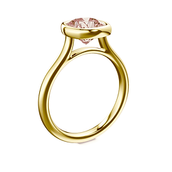 Cushion Cut Cathedral Bezel Pink Diamond Ring