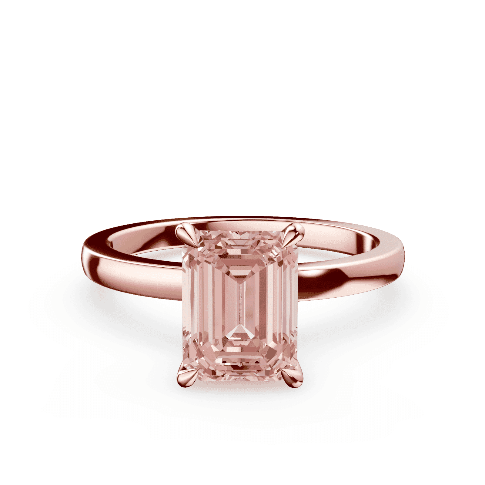 Emerald Cut Pink Diamond Ring