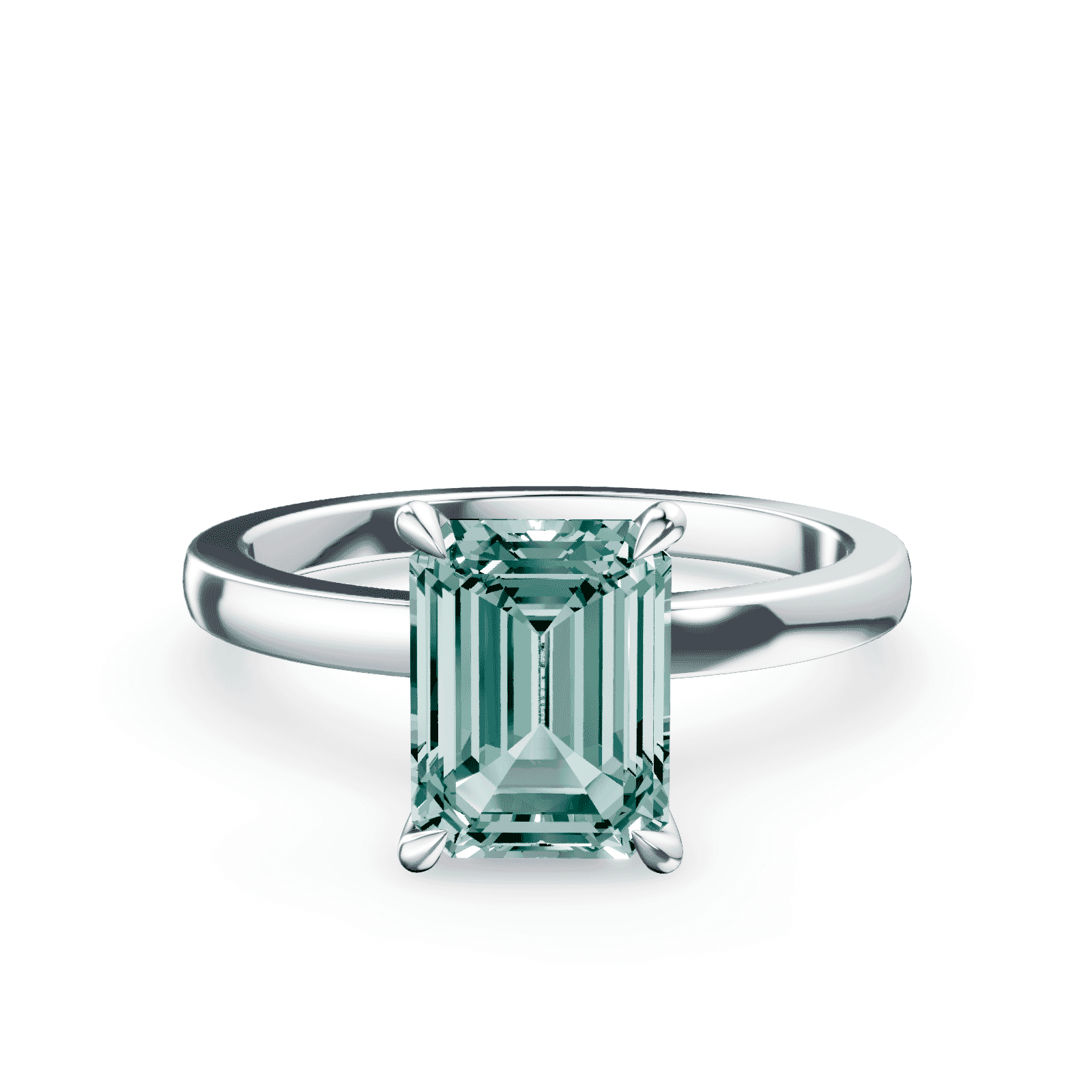 Emerald Cut Green Diamond Ring | Plum Diamonds