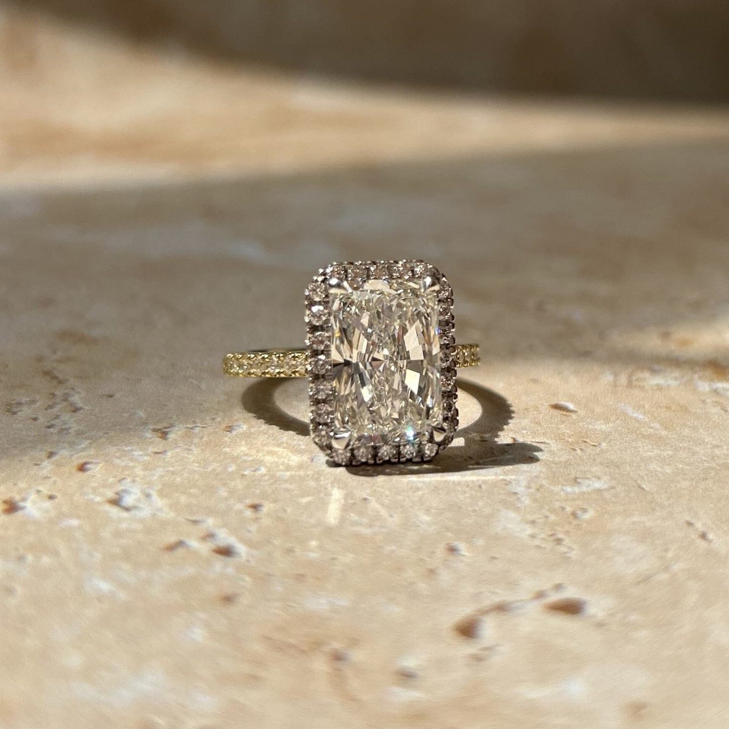 Radiant 5.22ct GVS1 IGI Lab Diamond Halo Ring