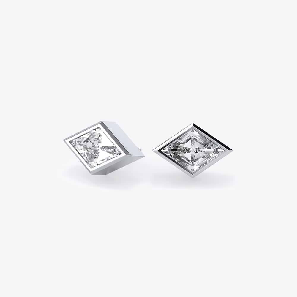 Specialty Cut Lozenge Lab Grown Diamond Studs | Plum