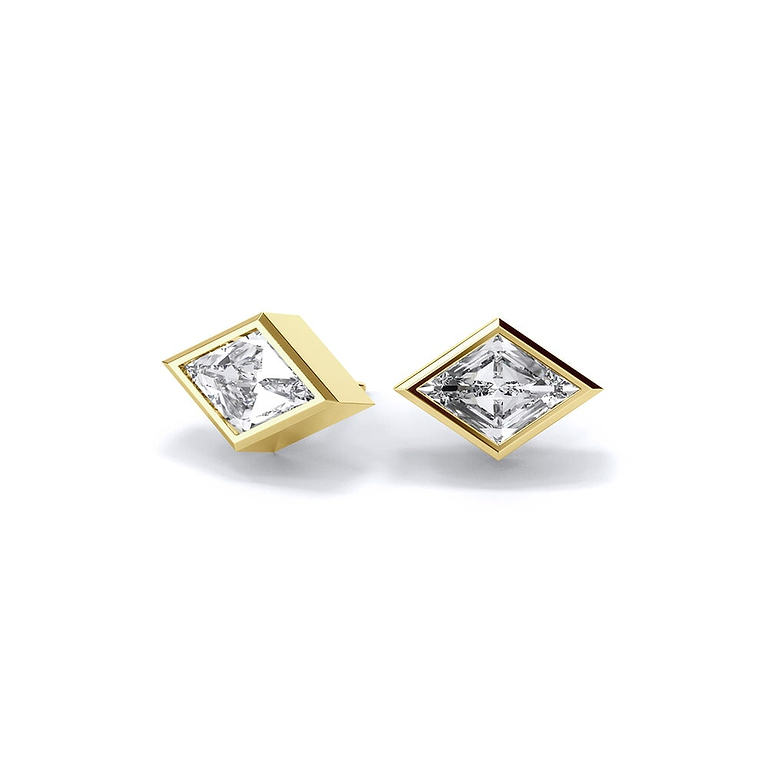 Geometric Lozenge Lab Diamond Studs