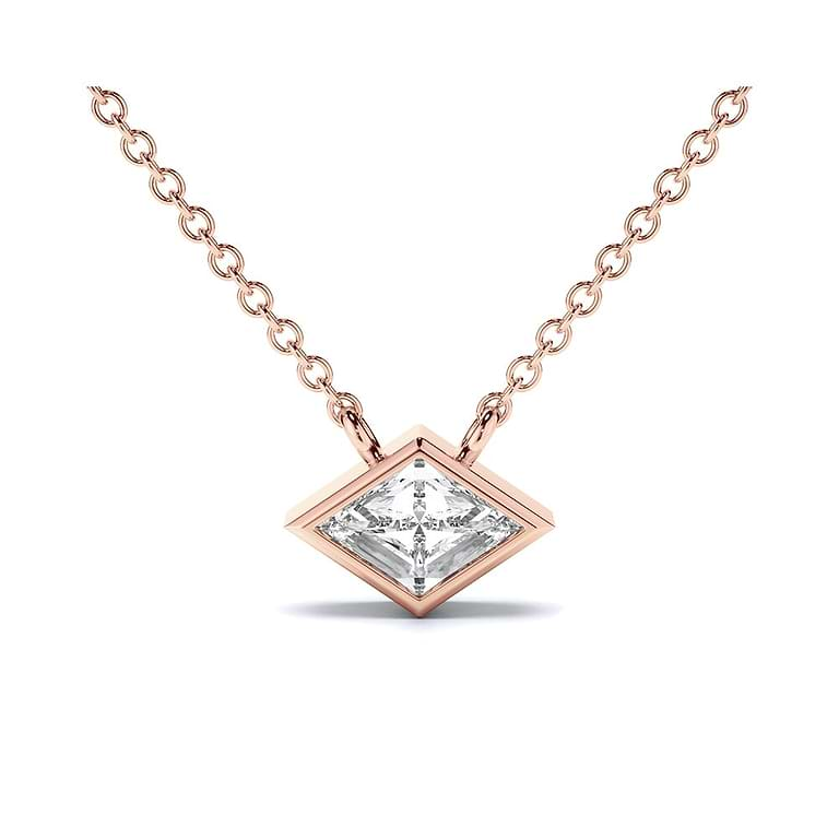 Geometric Lozenge Lab Diamond Pendant