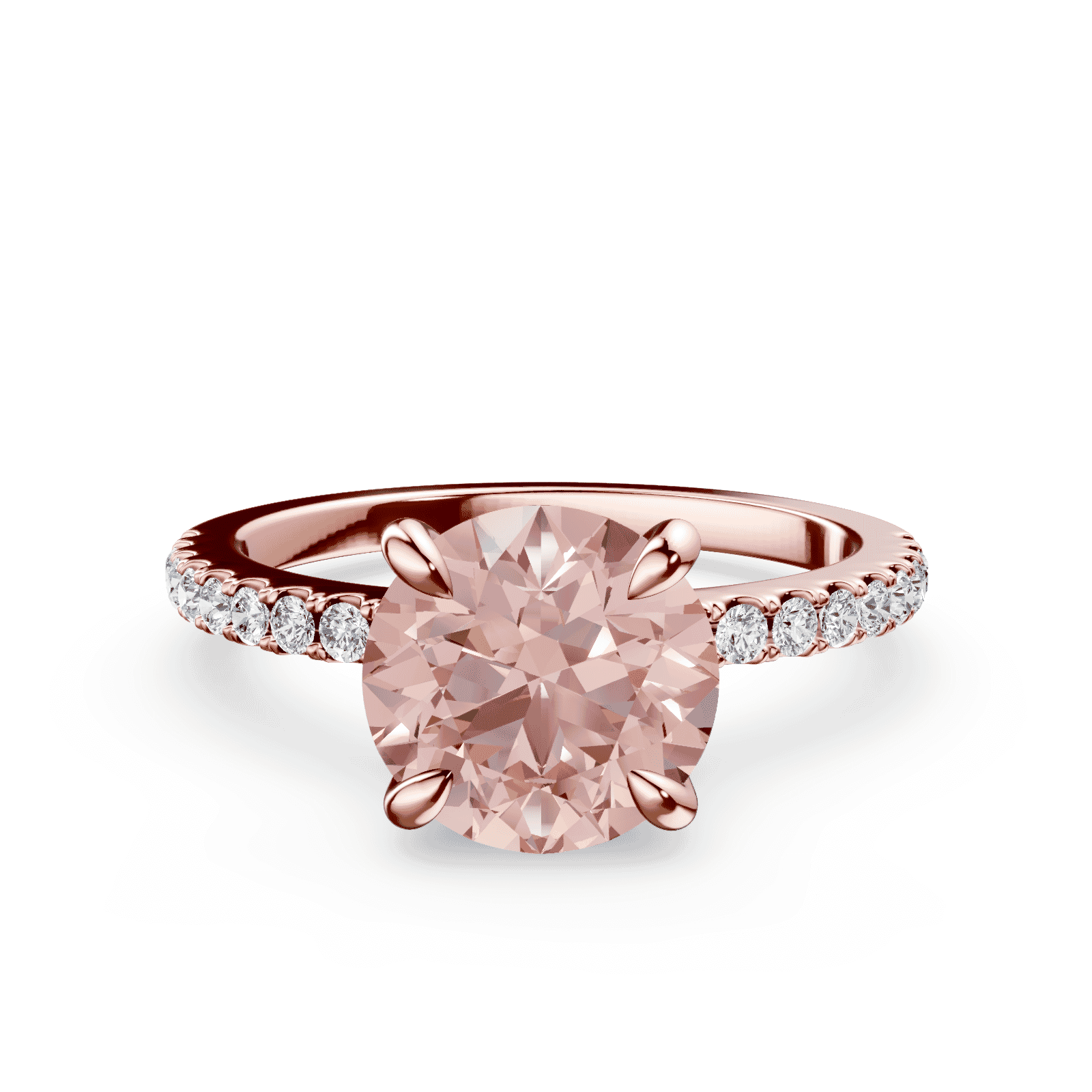 Round Low Profile Pink Pave Ring | Plum Diamonds