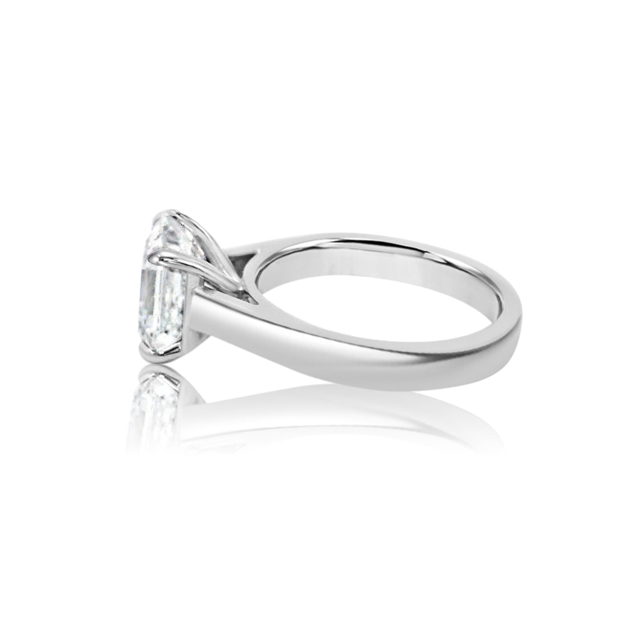 Asscher Cut 3.33ct Wide Cathedral White Gold Ring