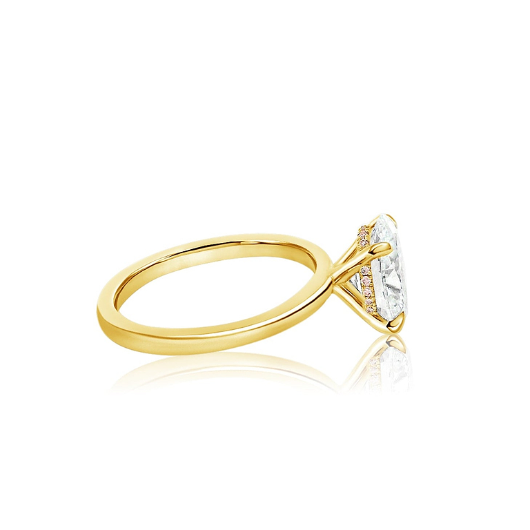 Oval Cut 2.23ct Pink Diamond Hidden Halo Ring