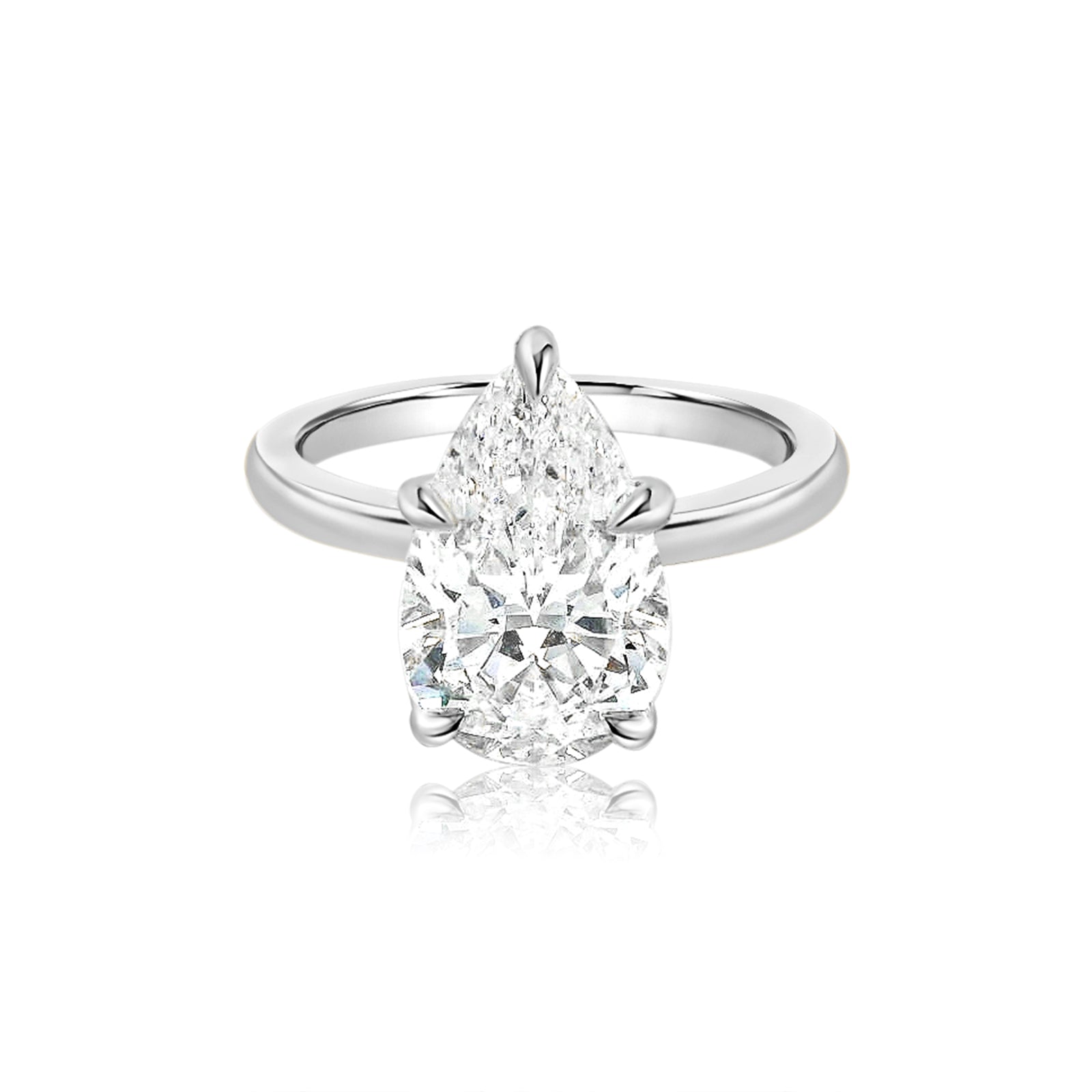 Pear 2.57ct Hidden Halo 5 Prong Ring