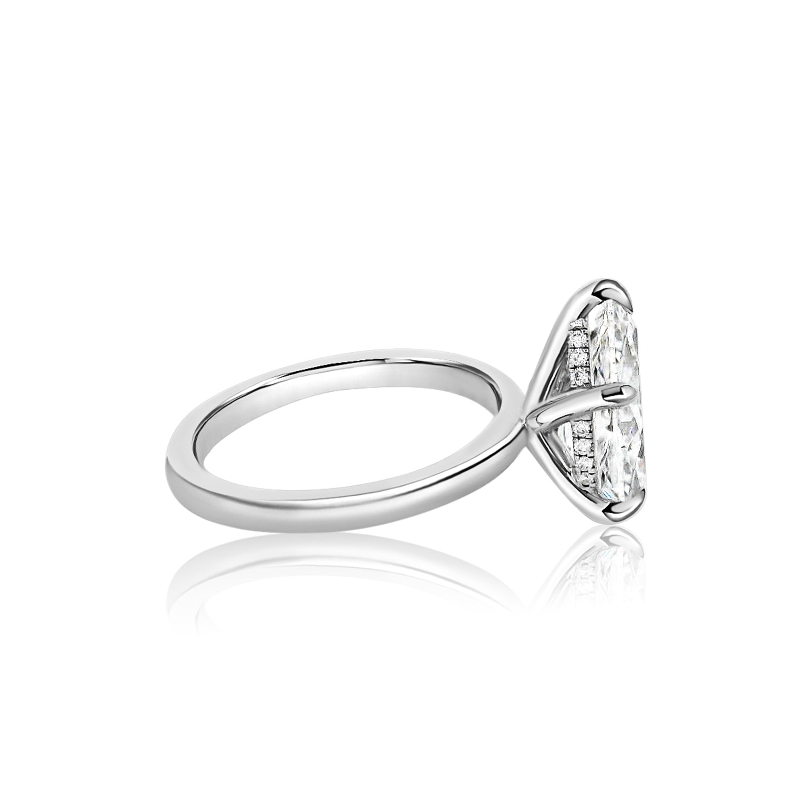 Pear 2.57ct Hidden Halo 5 Prong Ring