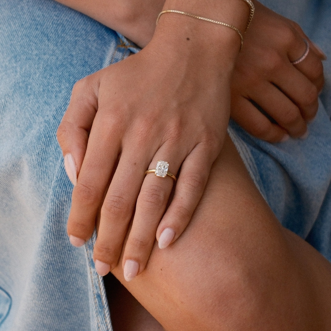 SOLD Radiant Cut 2.37ct Diamond Low Profile Ring