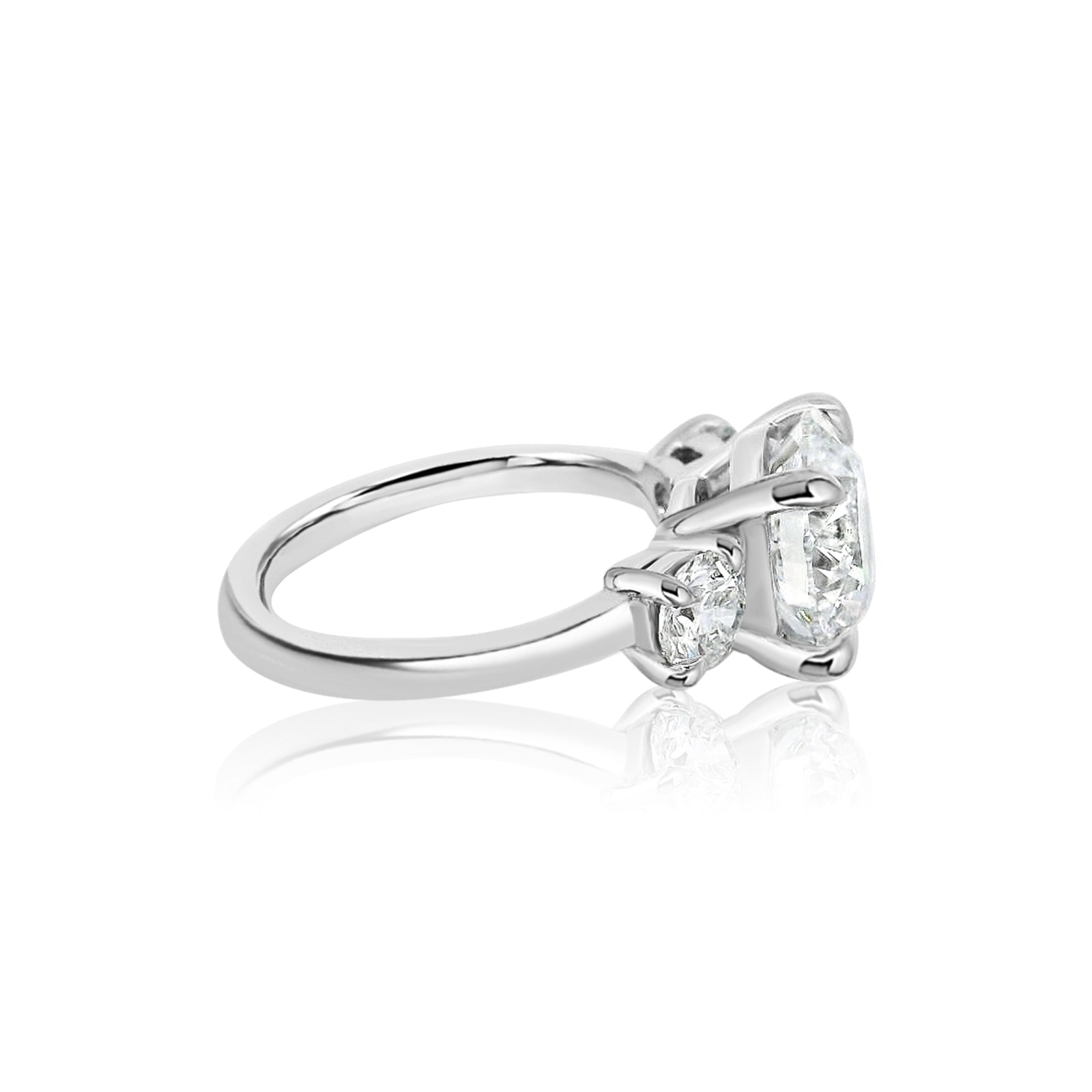 Round 3.43ct Three Stone Diamond Ring