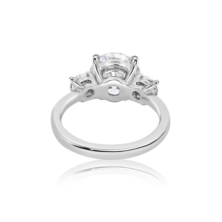 Round 3.43ct Three Stone Diamond Ring