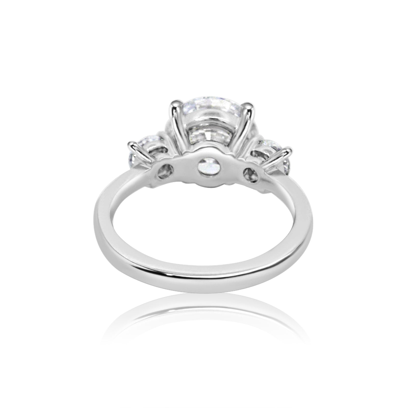 Round 3.43ct Three Stone Diamond Ring