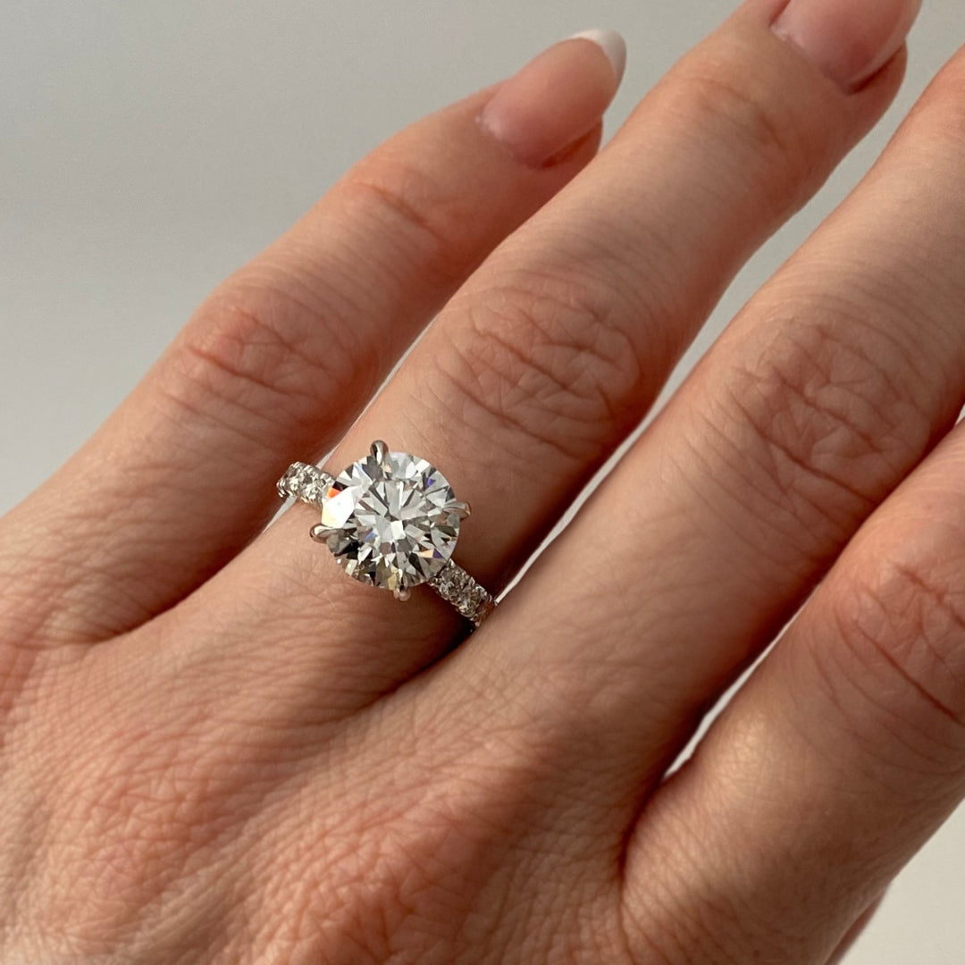 SOLD Round 3.33ct Medium Pave Diamond Ring