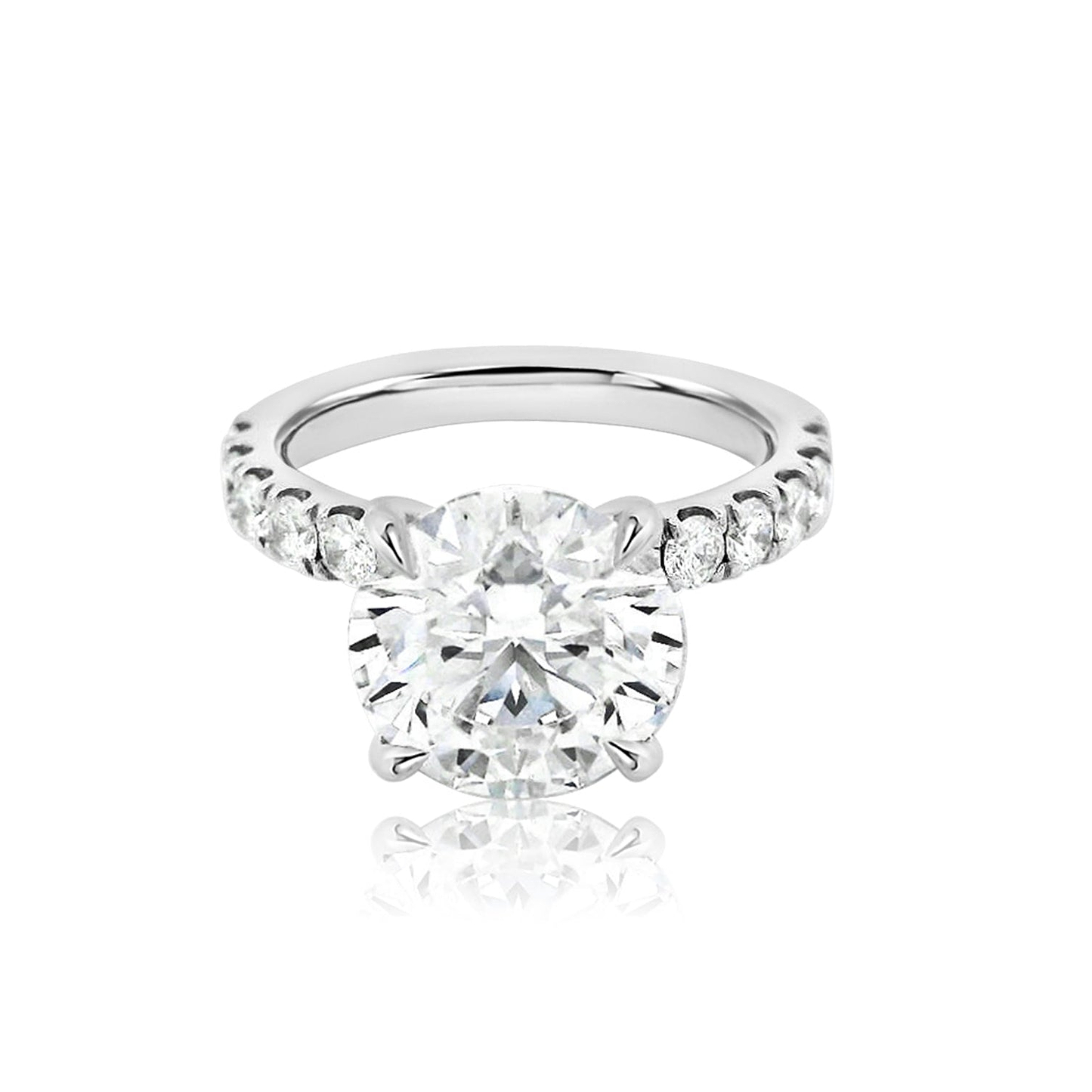 Round 3.33ct Medium Pave Diamond Ring