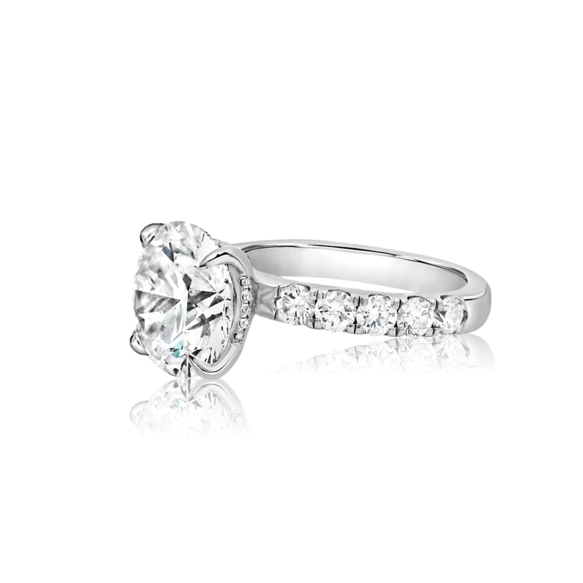 Round 4.48ct F VVS2 IGI Lab Diamond Wide Pave Ring