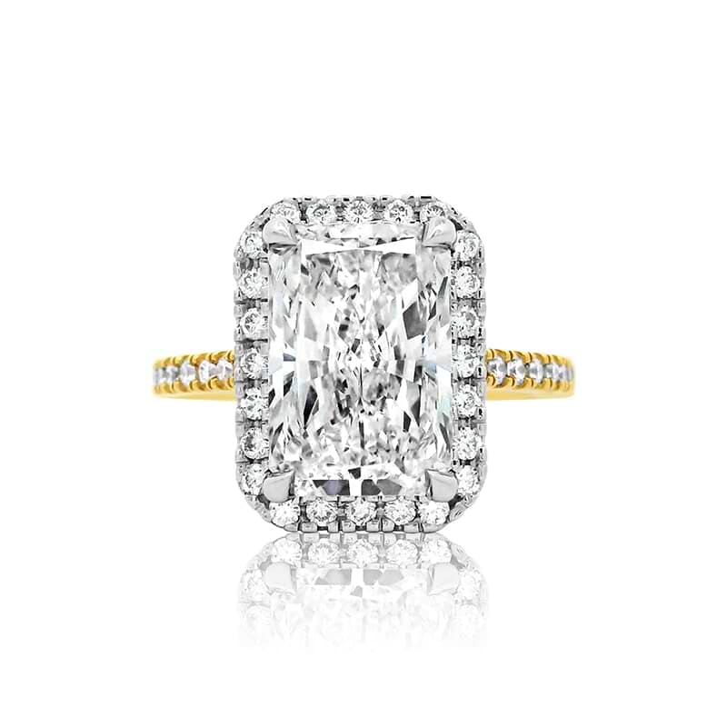 Radiant 5.22ct GVS1 IGI Lab Diamond Halo Ring