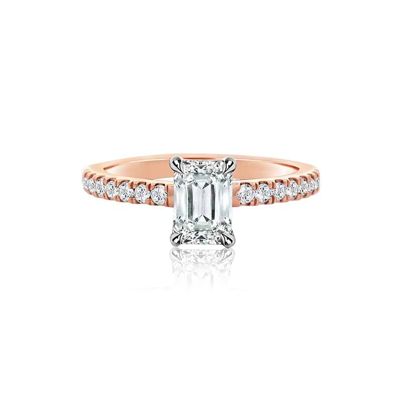 Emerald 0.92ct D VS1 IGI Lab Diamond Two-Tone Ring