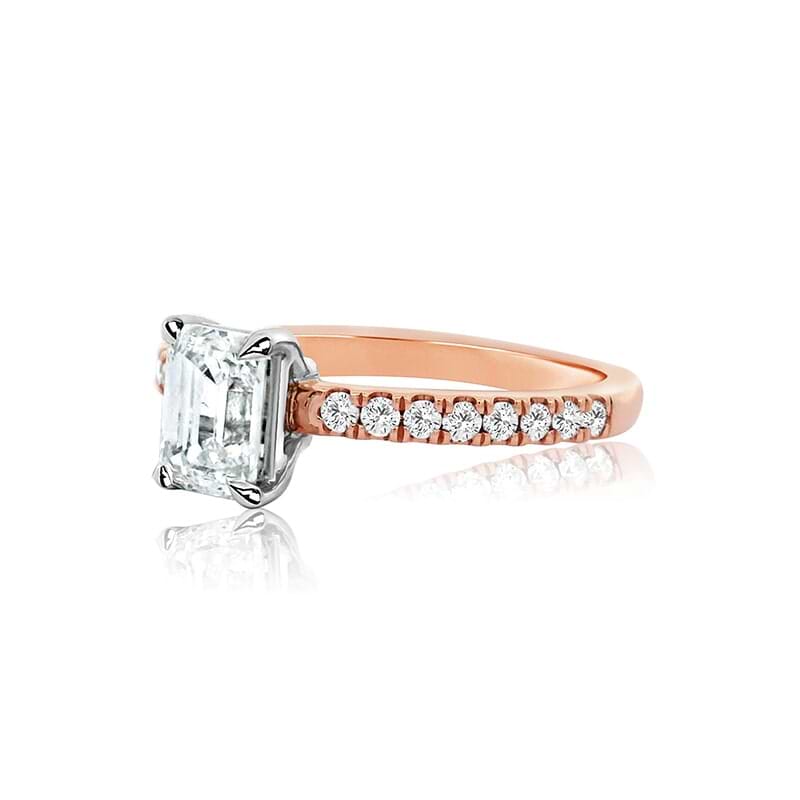 Emerald 0.92ct D VS1 IGI Lab Diamond Two-Tone Ring
