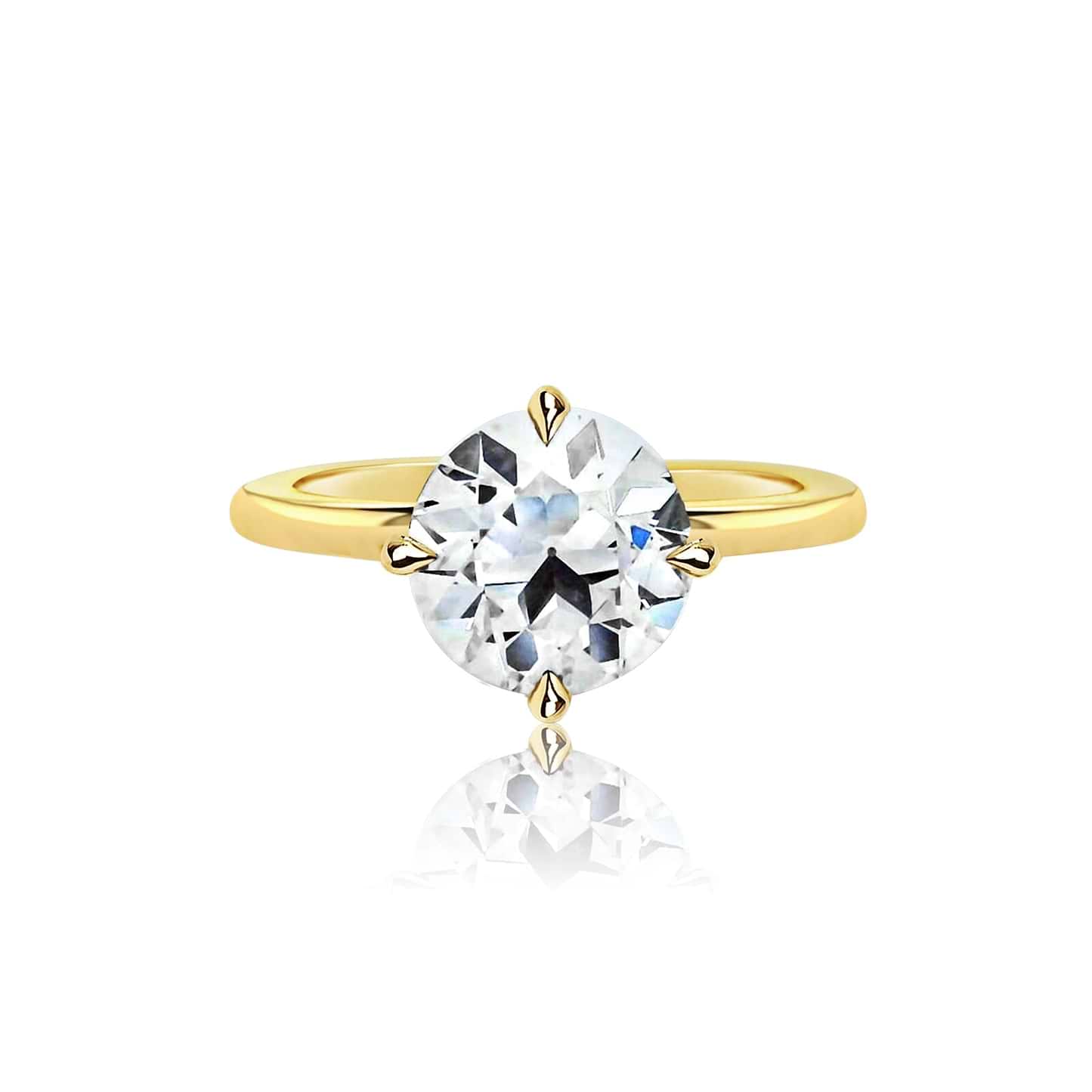 Old Euro 1.95ct E VS1 IGI Lab Diamond Compass Set Ring
