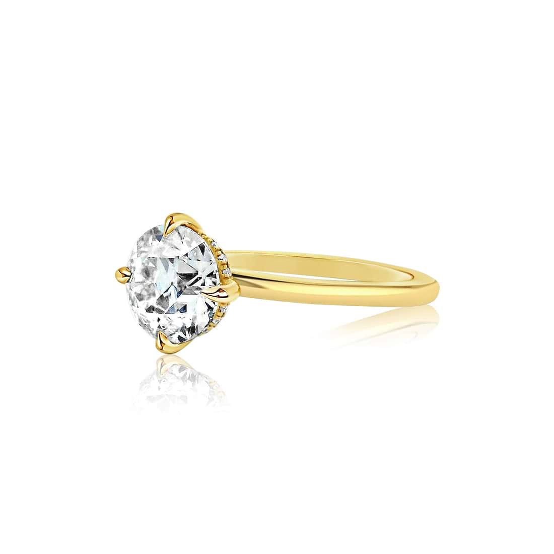 Old Euro 1.95ct E VS1 IGI Lab Diamond Compass Set Ring