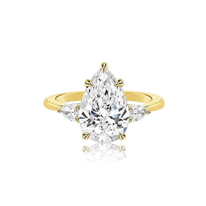 Pear 2.20ct F VS1 IGI Lab Diamond 3 Stone Ring