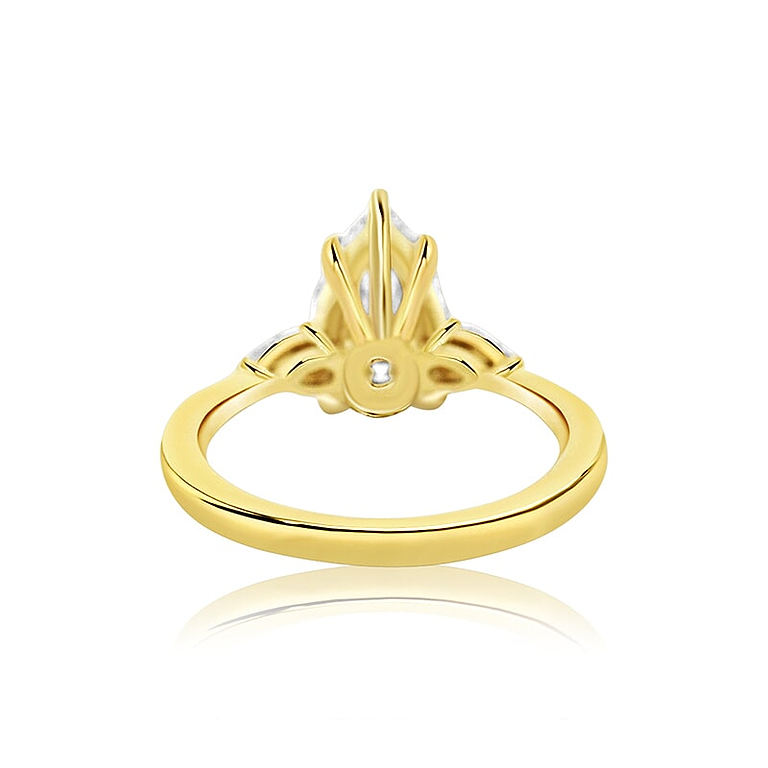 Pear 2.20ct F VS1 IGI Lab Diamond 3 Stone Ring