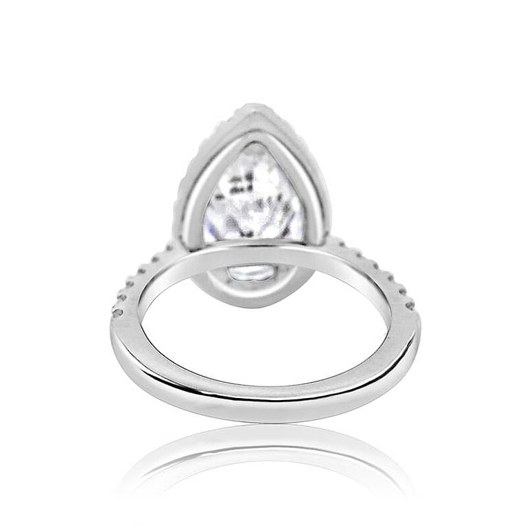 Pear 3.32ct FVVS2 IGI Lab Diamond Halo Ring