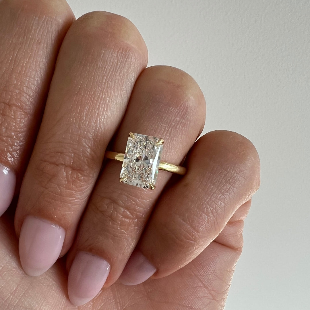 SOLD Radiant Cut 2.37ct Diamond Low Profile Ring