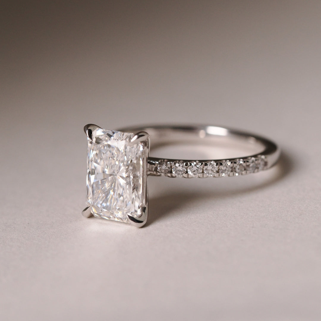 Radiant Cut 2.51ct Diamond Pave Ring