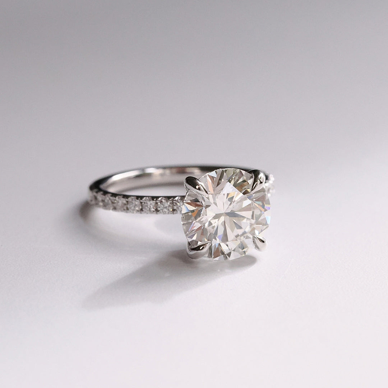 Round 3.08ct Pave Diamond Ring