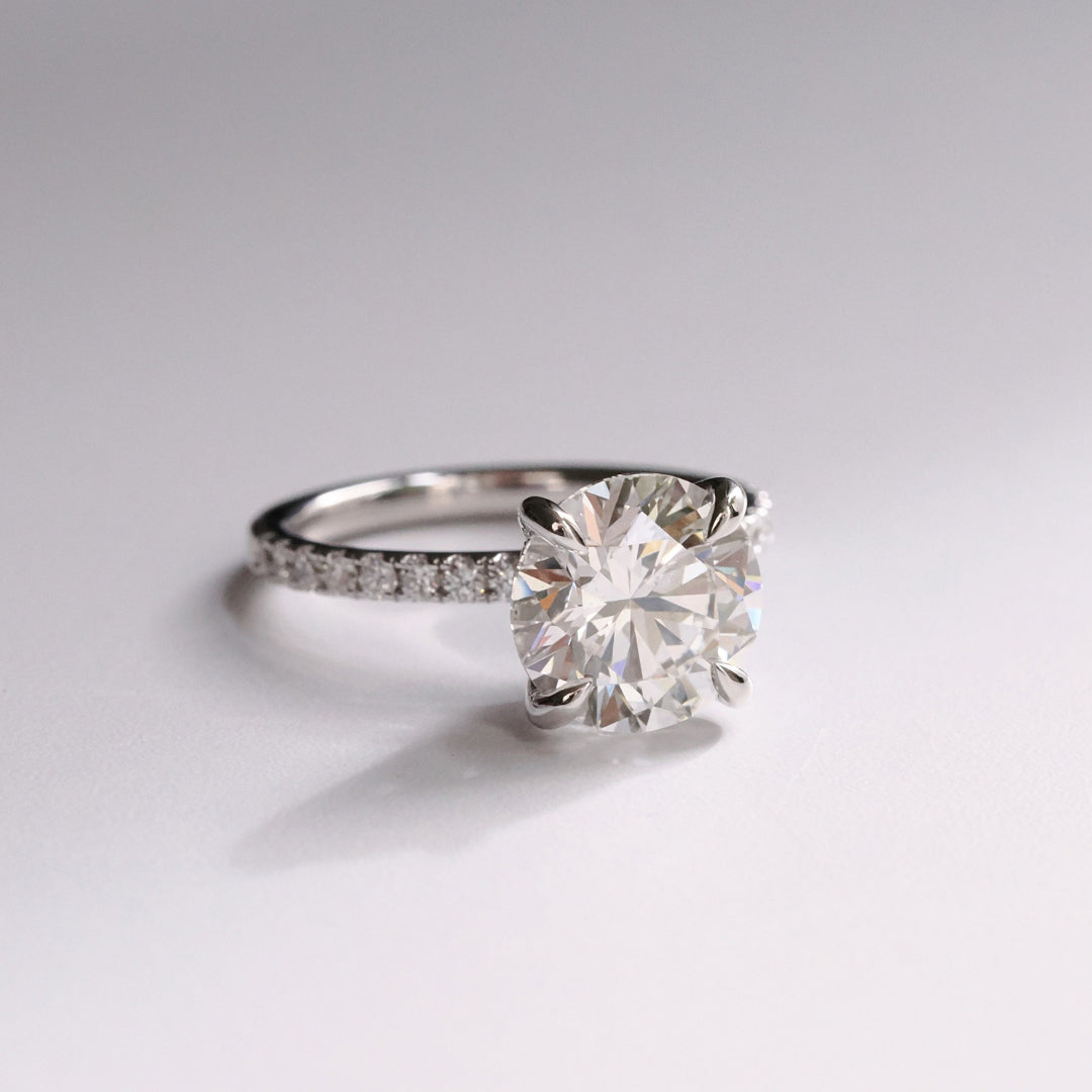 Round 3.08ct Pave Diamond Ring