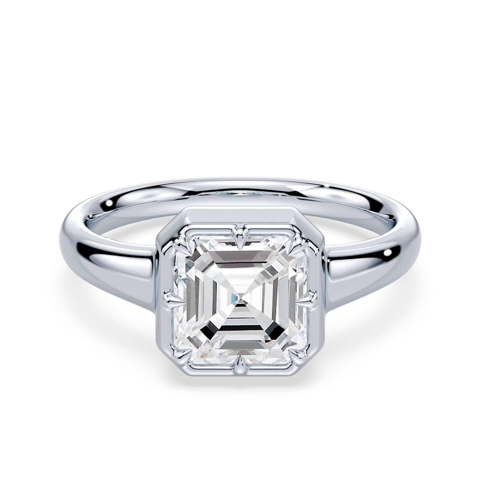 Back Ring Accessory Asscher Cut Button Back Ring – Plum