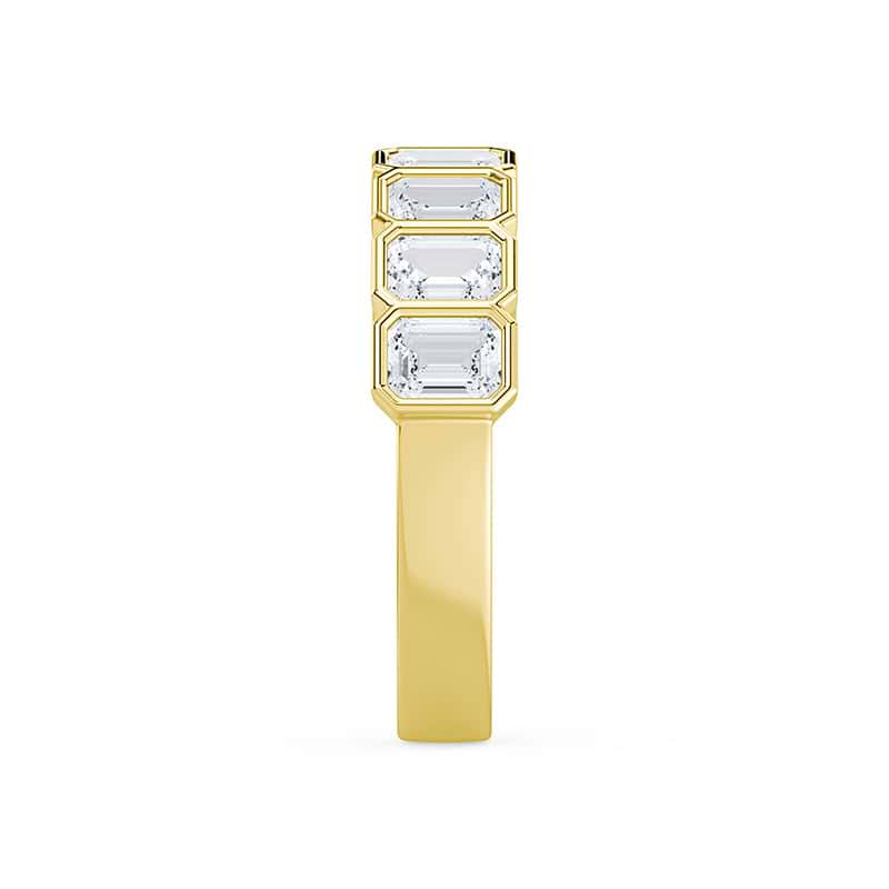 Emerald Cut Lab Diamond Bezel Band