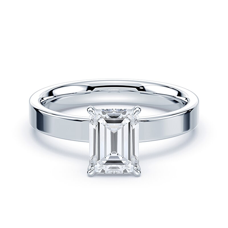 Emerald Cut Wide Solitaire