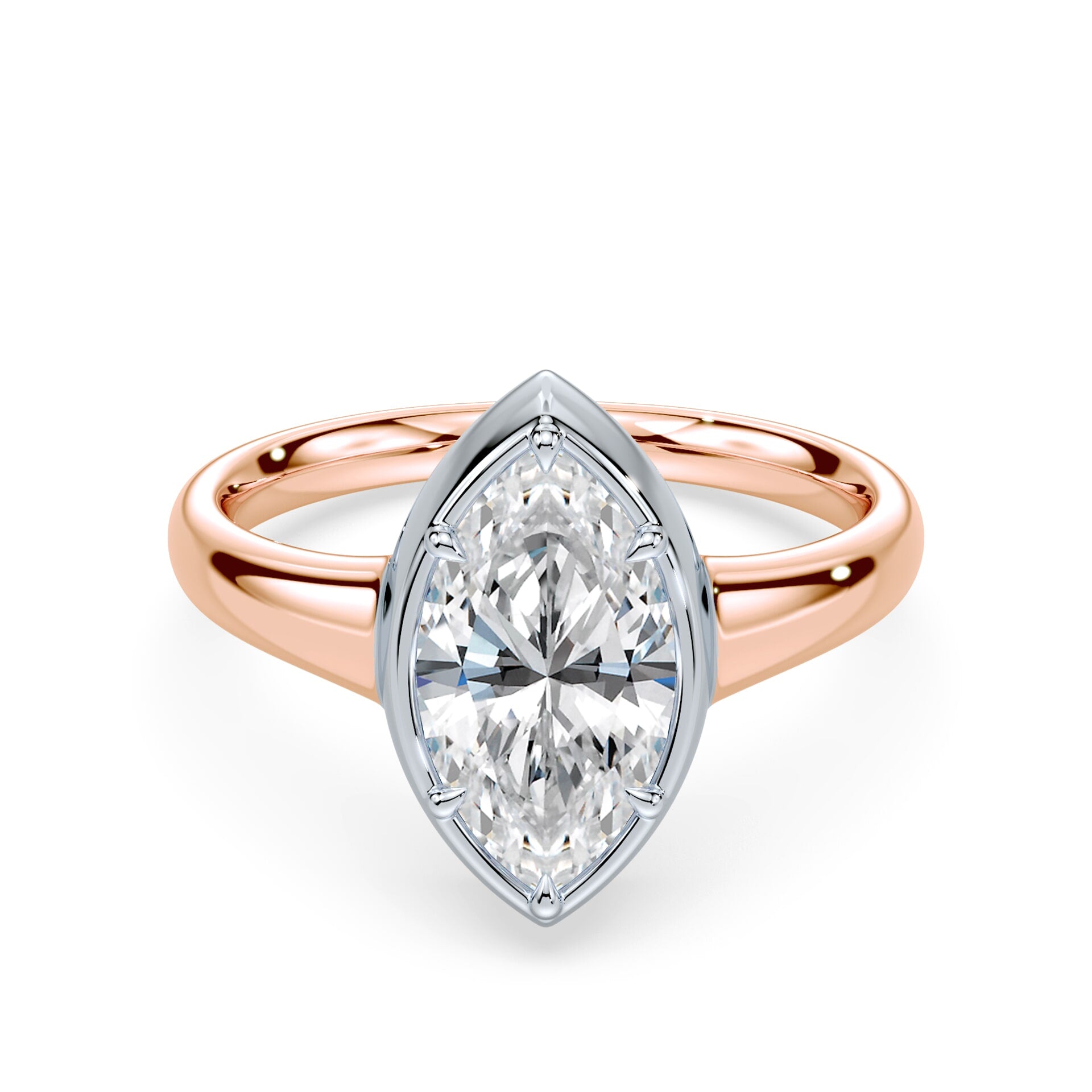 Marquise Cut Button Back Ring – Plum