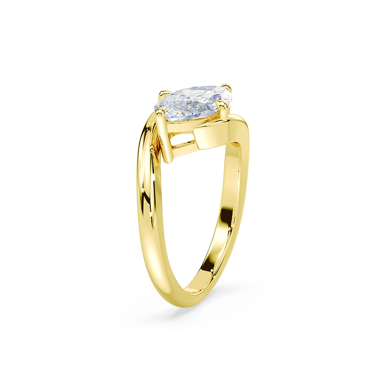 Marquise Cut 1.14ct Wave Bypass Ring