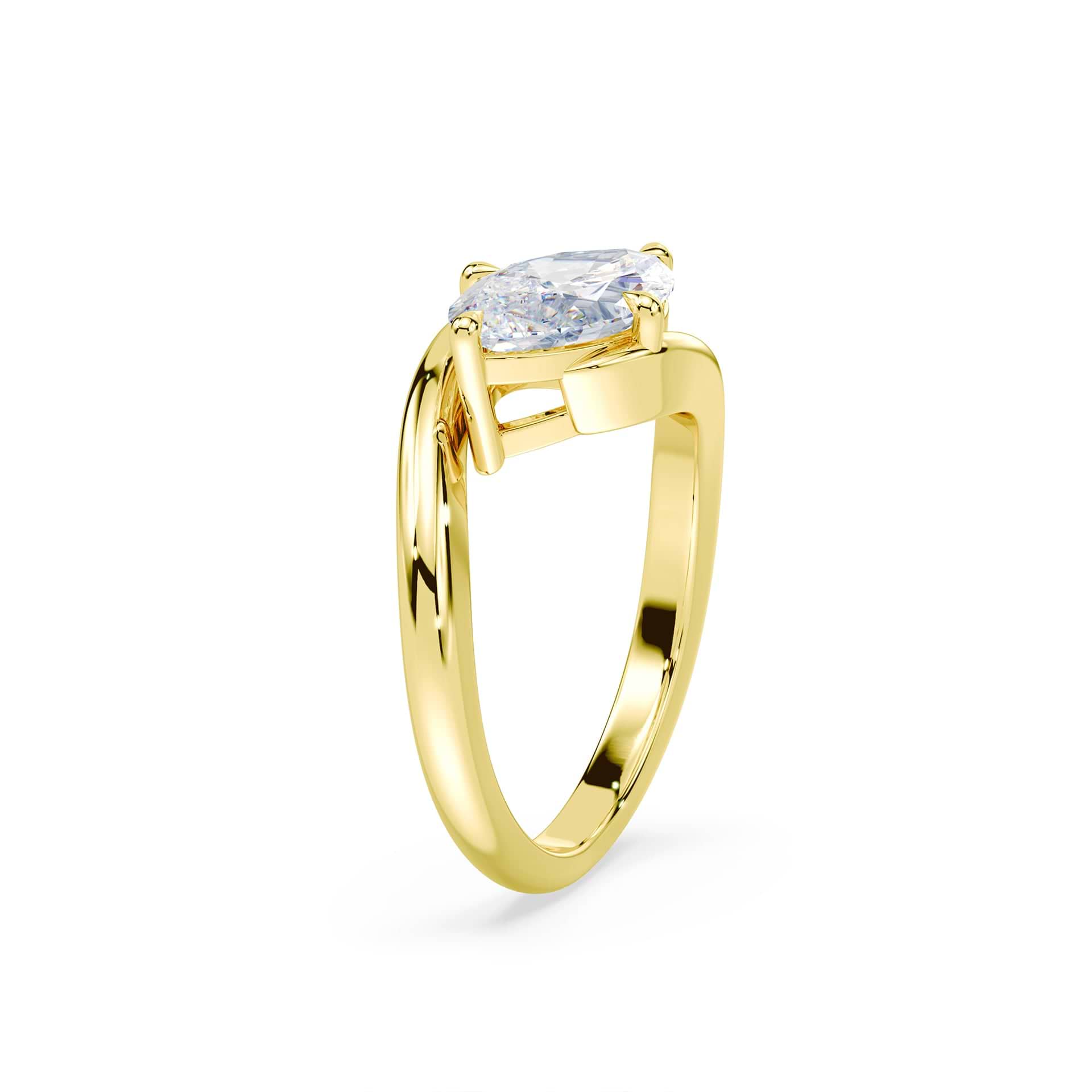 Marquise Cut 1.14ct Wave Bypass Ring