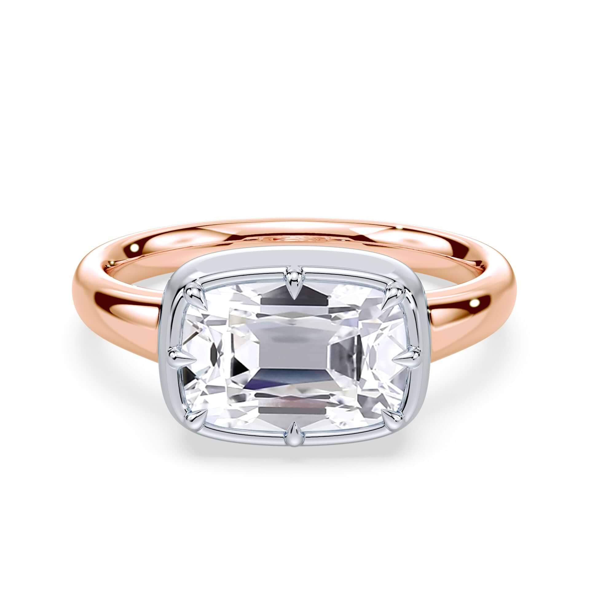 Win Back Ring Old Mine Cut East-West Button Back Ring – Plum