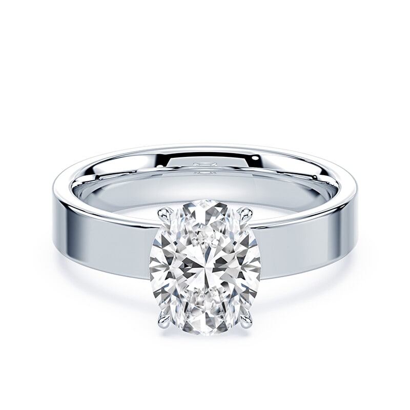 Oval Low Profile Wide Solitaire