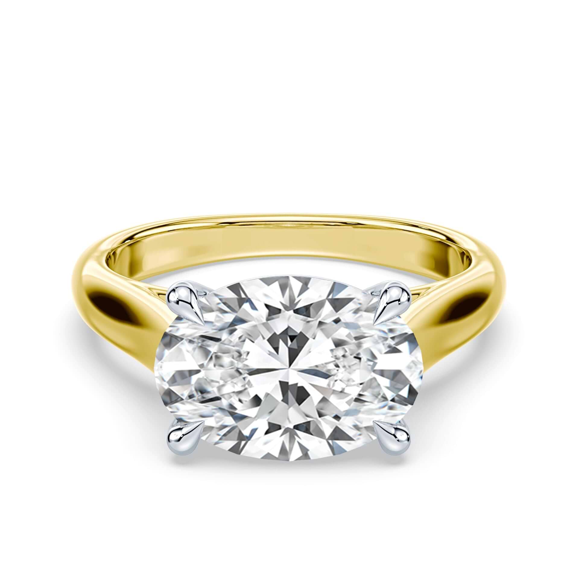 East-West Oval Cathedral Ring – Plum