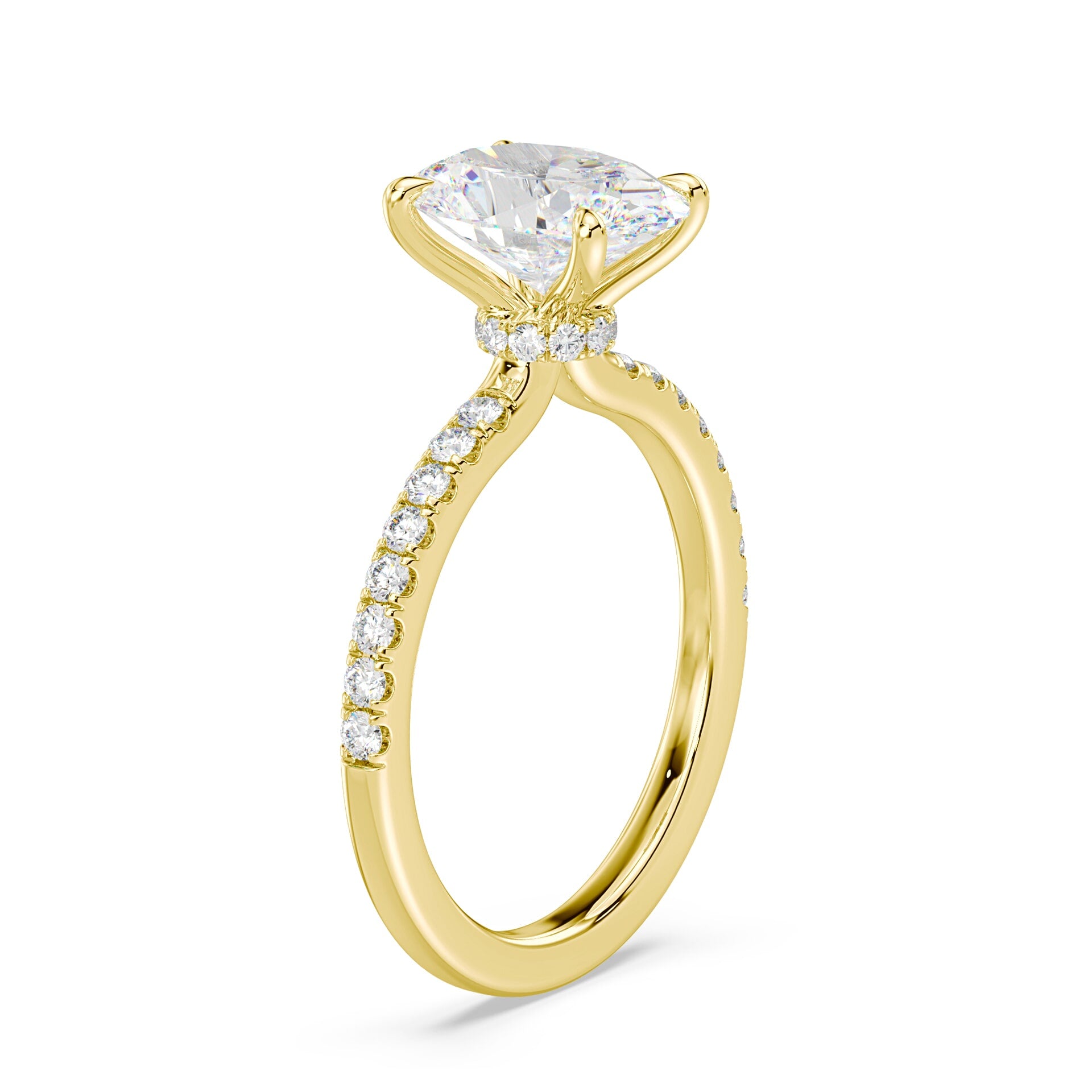 Hidden Halo Oval Solitaire Ring Collection | Plum Diamonds