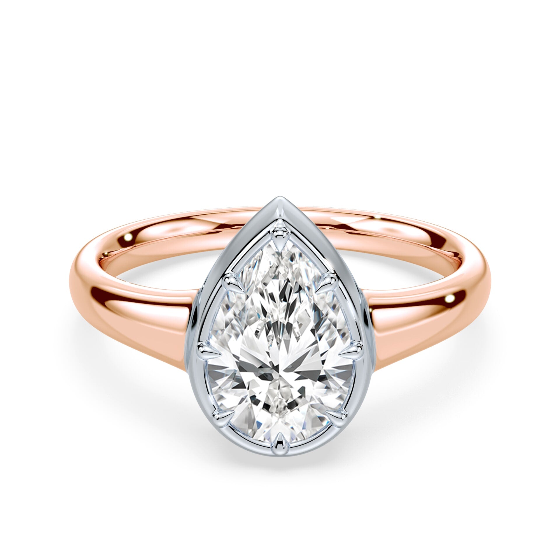 Pear Cut Button Back Ring – Plum
